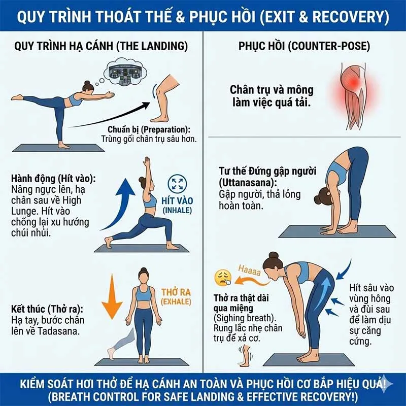 quy trình thoát thế và điều hòa hơi thở tư thế chiến binh 3