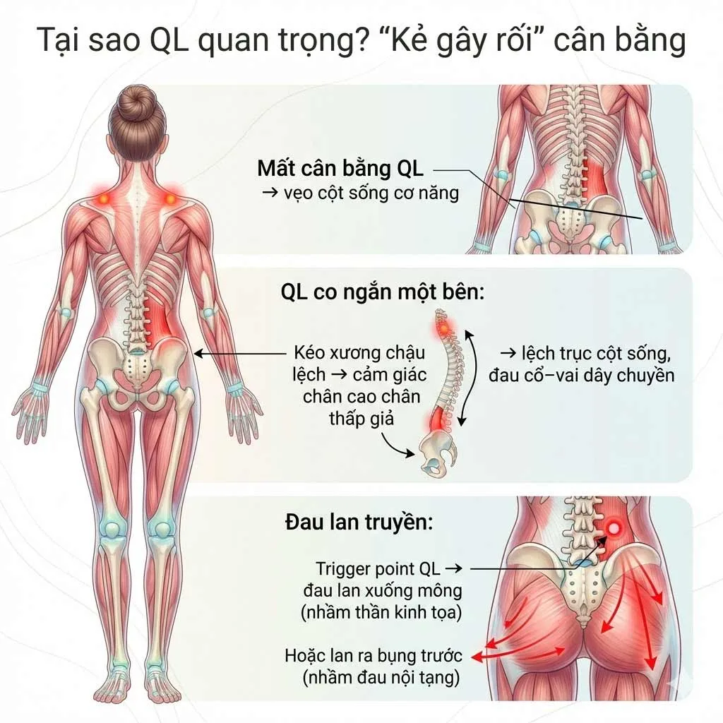 tầm quan trọng của cơ vuông thắt lưng trong yoga