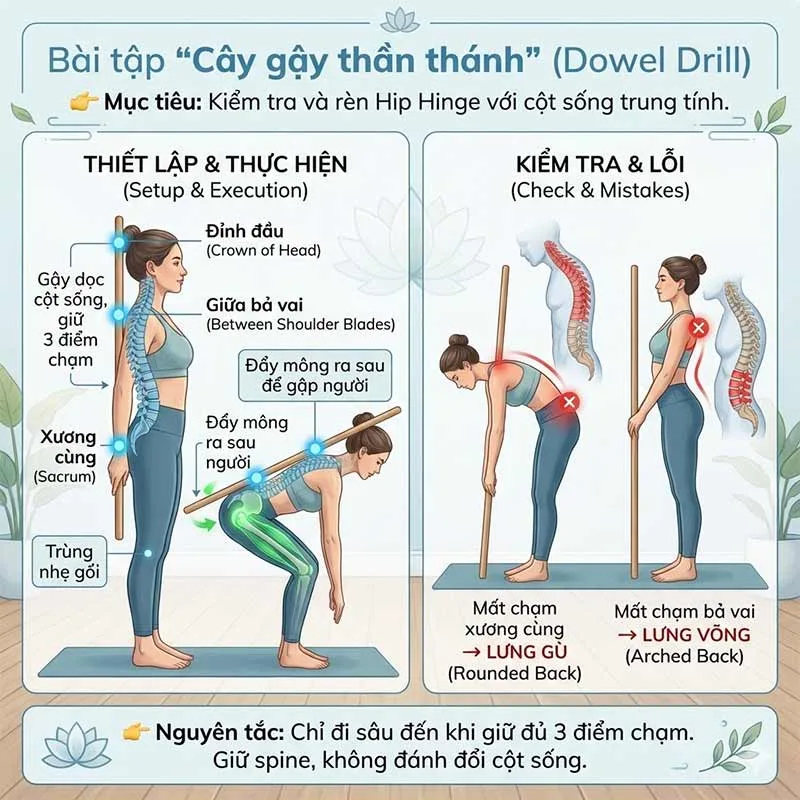 bài tập Bài tập "Cây gậy thần thánh" giúp bạn làm chủ hip hinge