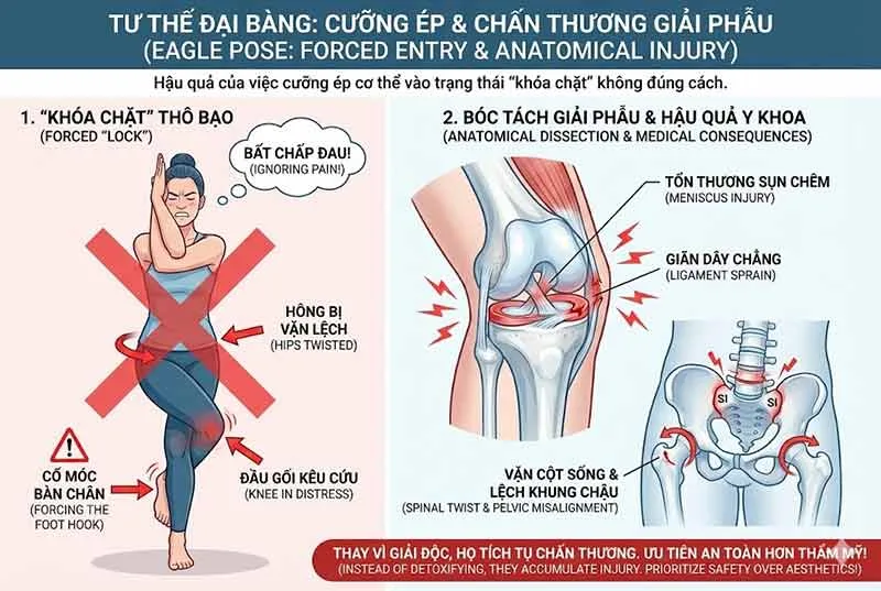 các lỗi sai dễ gây chấn thương trong tư thế đại bàng