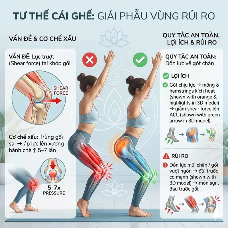 tập sai tư thế cái ghế có thể dẫn tới chấn thương đầu gối