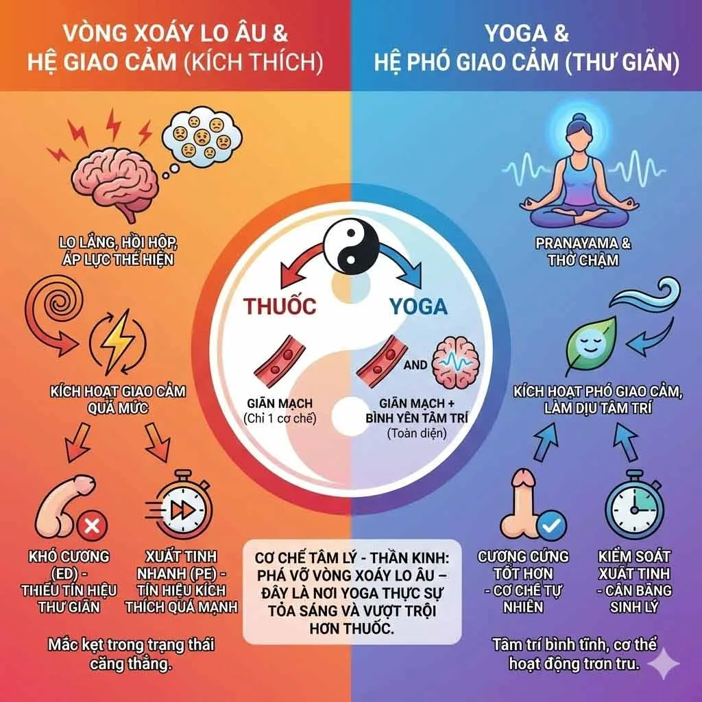 cơ chế tâm lý, thần kinh của yoga tới sinh lý nam giới