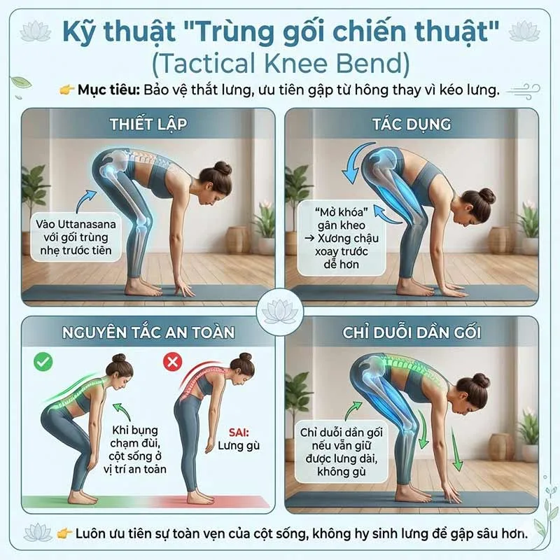 kỹ thuật trùng gối trong yoga