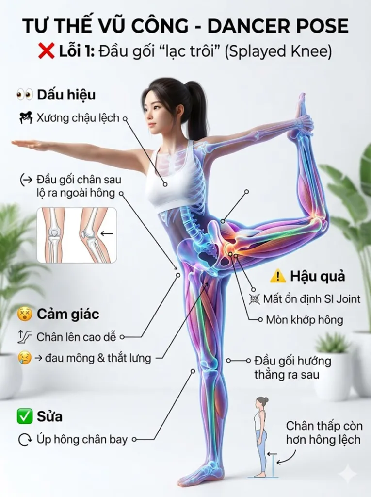 Lỗi Đầu gối "lạc trôi" (Splayed Knee) tư thế vũ công
