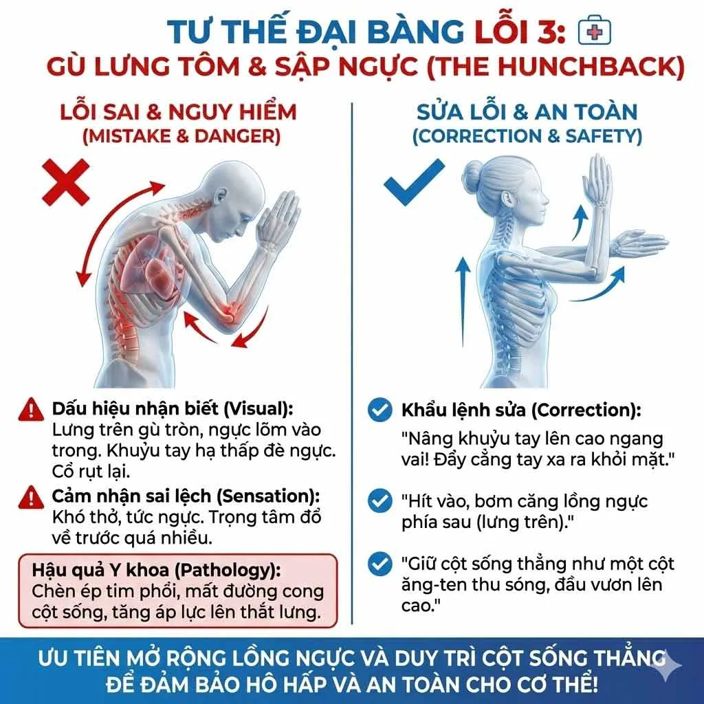 lỗi Gù lưng tôm & Sập ngự tư thế đại bàng