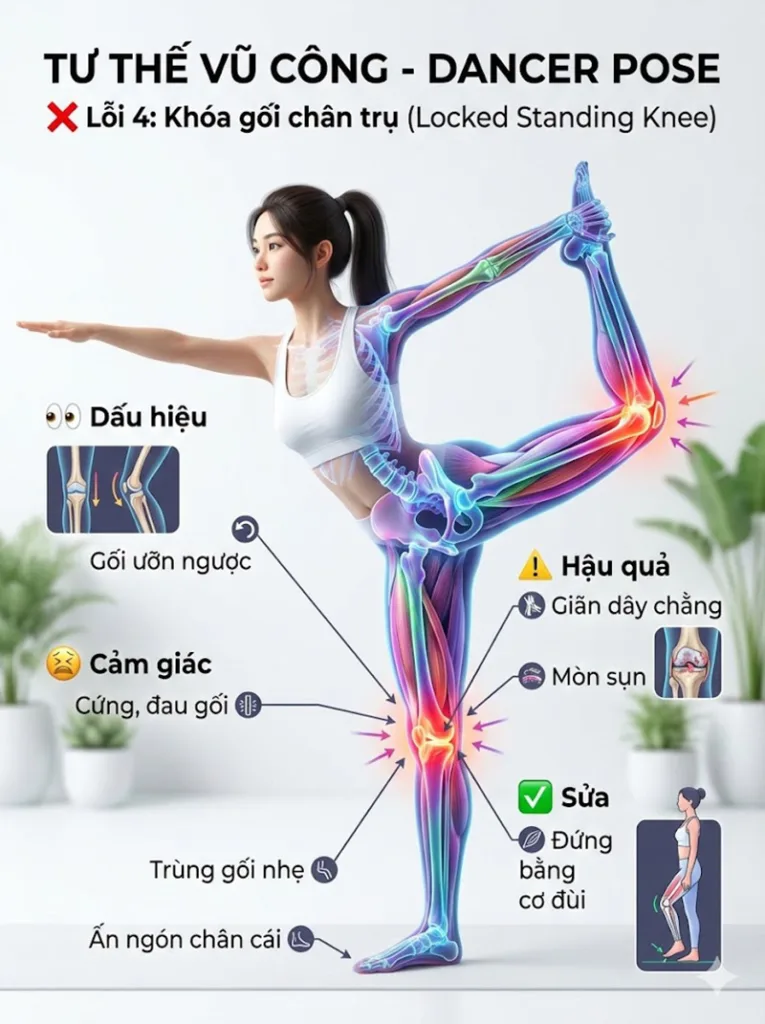 Lỗi Khóa gối chân trụ (Locked Standing Knee) tư thế vũ công