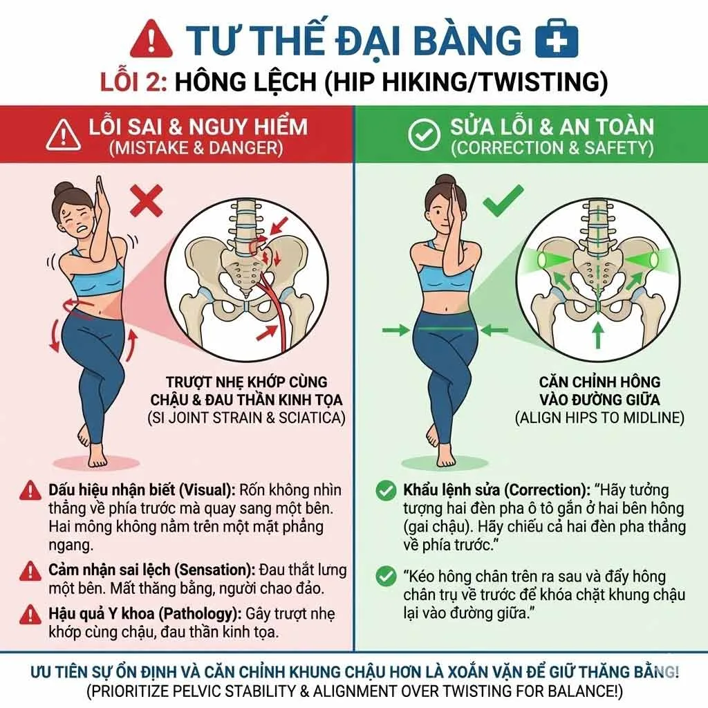 lỗi lệch hông tư thế đại bàng
