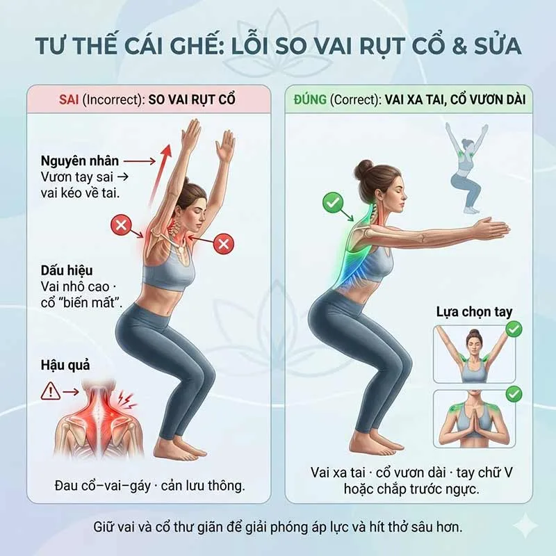 lỗi so vai rụt cổ tư thế cái ghế
