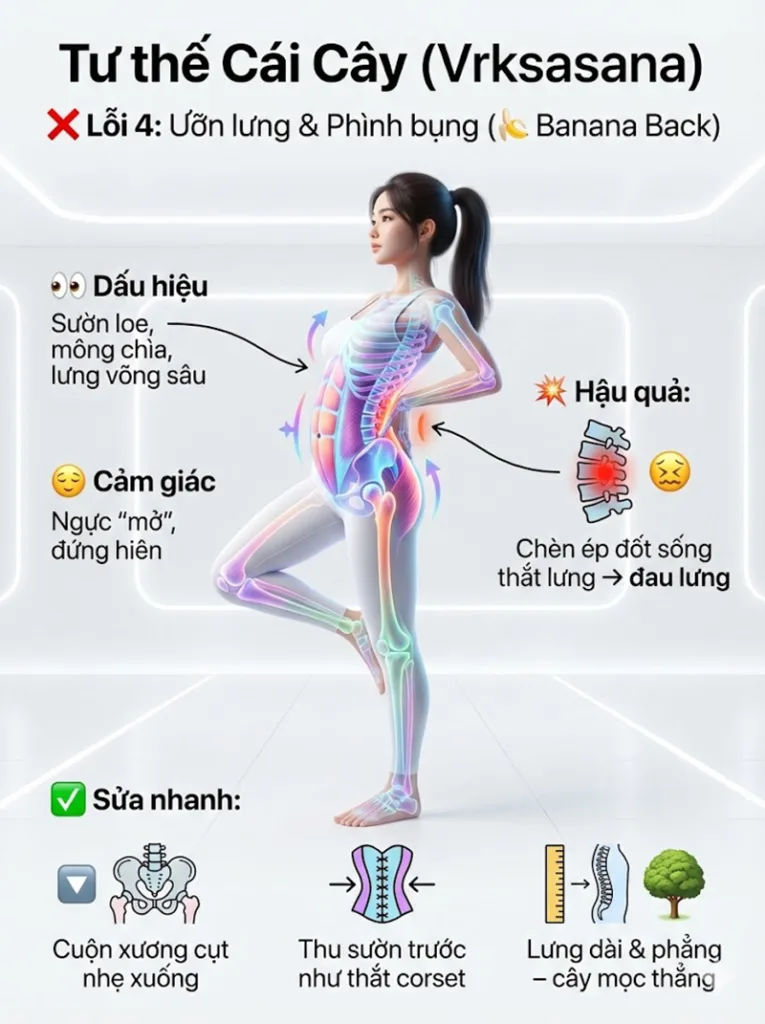 Lỗi Ưỡn thắt lưng & Phình bụng (Banana Back) tư thế cái cây