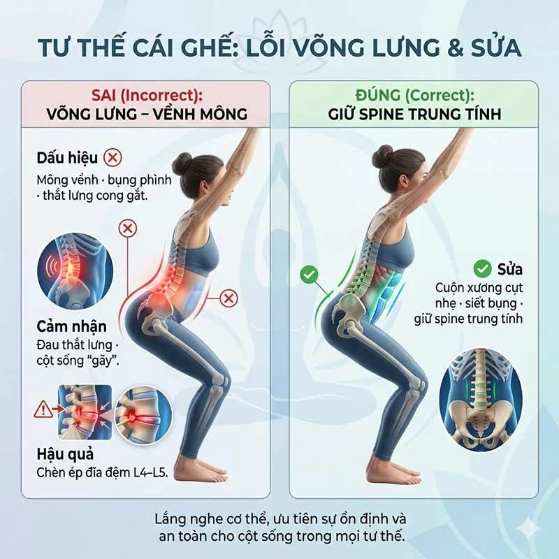 lỗi võng lưng tư thế cái ghế
