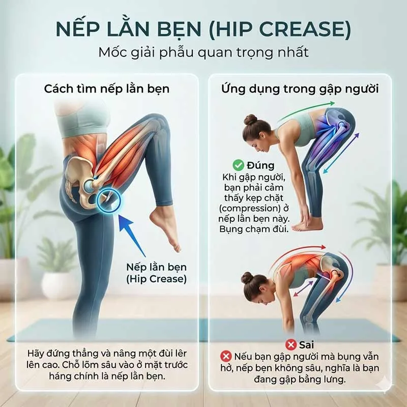 hiểu về nếp lằn bẹn trong tập luyện yoga