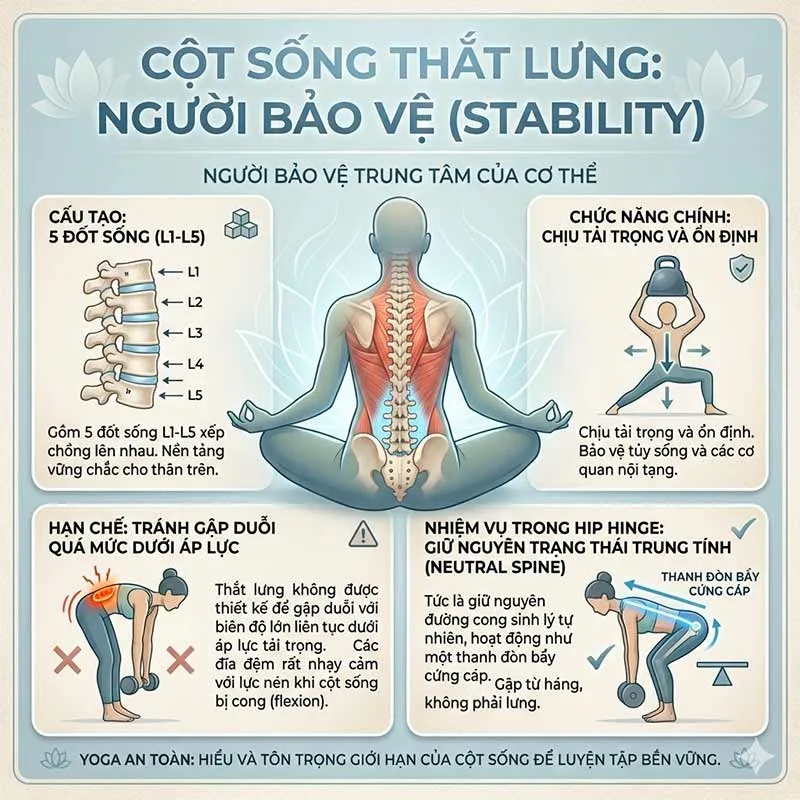 tầm quan trọng của Cột sống thắt lưng trrong tập luyện yoga