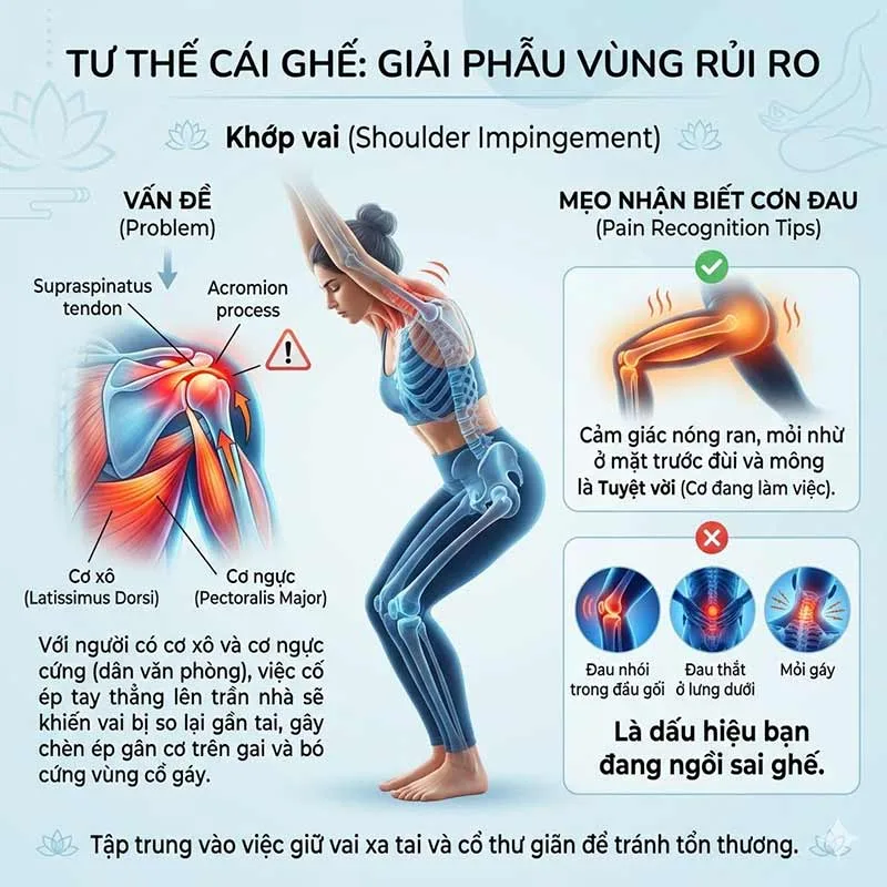 tập sai tư thế cái ghế có thể dẫn tới chấn thương vai