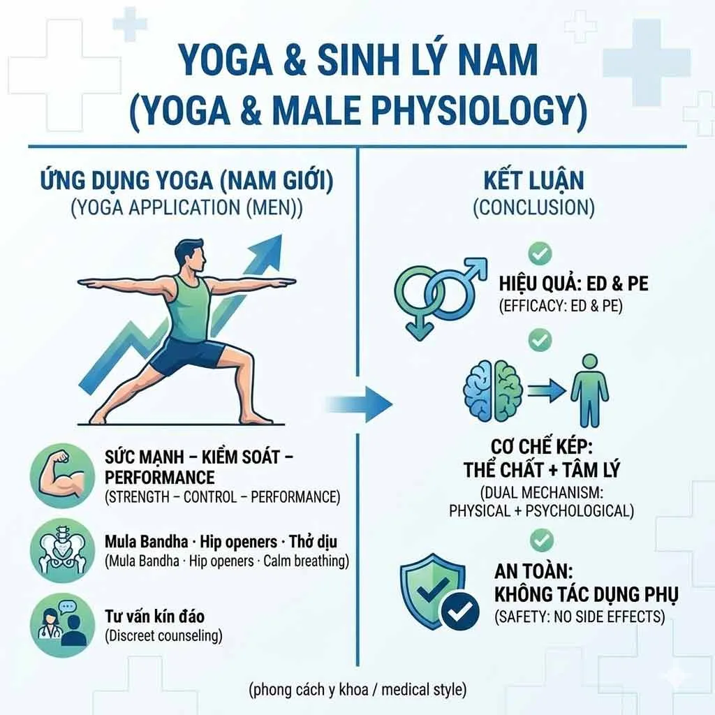 Ứng dụng yoga trong việc cải thiện sinh lý nam