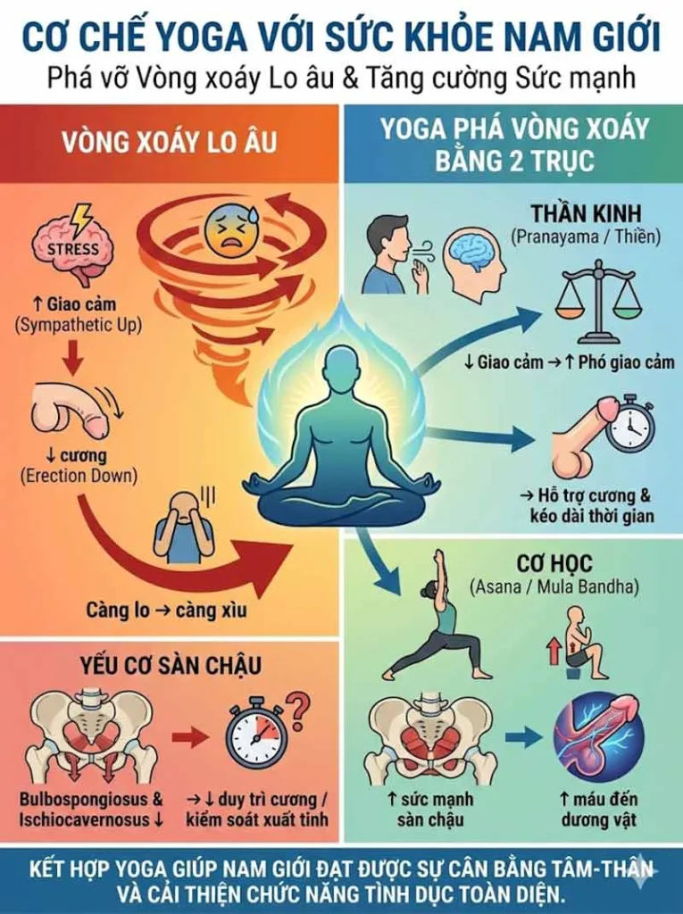 cơ chế tác động của yoga đối với sức khỏe nam giới
