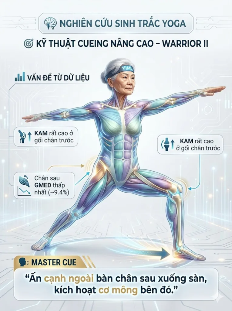 hướng dẫn Tư thế Chiến binh II (Warrior II) chuẩn y khoa dựa trên EMG