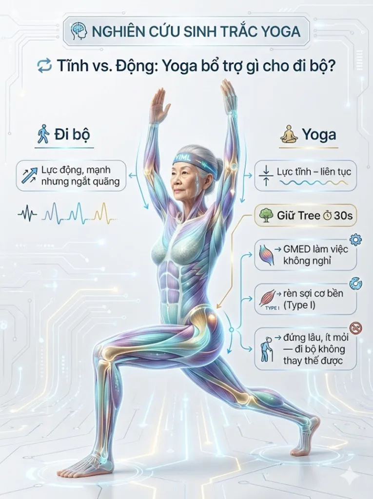 Tĩnh vs. Động: Yoga bổ trợ gì cho Đi bộ?