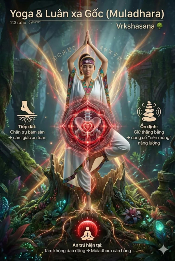 Mối liên hệ của Tư thế Cái Cây (Vrkshasana - Tree Pose) với luân xa gốc