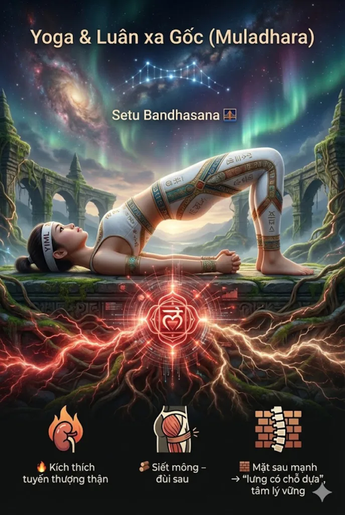 Mối liên hệ của Tư thế Cây Cầu (Setu Bandhasana - Bridge Pose) với luân xa gốc