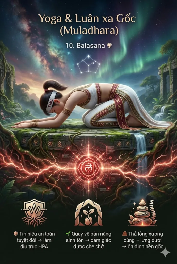 Mối liên hệ của Tư thế Em Bé (Balasana - Child's Pose) với luân xa gốc